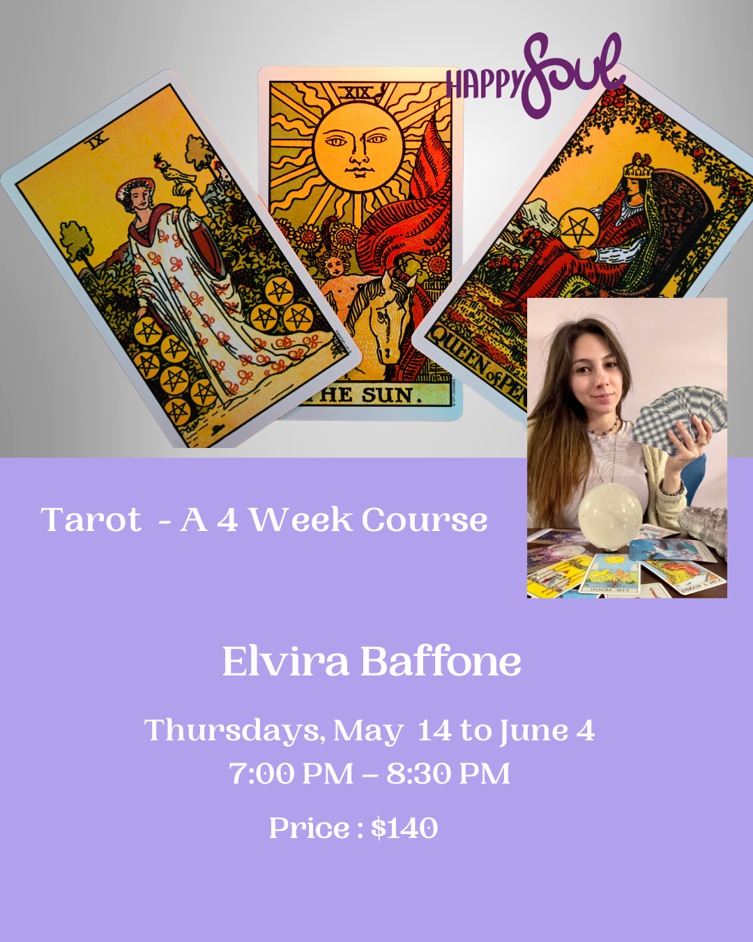 The Tarot Course at Happy Soul with Elvira - May 2026
